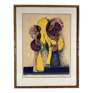 1972 James "Jim" Ritchie Abstract Mid-Centrury Modern Signed and Numbered Lithograph, Framed For Sale