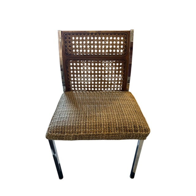 1960s Mid-Century Modern Faux Cane and Chrome Howell Dining Chairs - Set of 6 For Sale - Image 10 of 12
