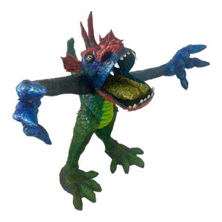 Whimsical Paper Mache' Dragon Sculpture by Artist James C. Osterberg For Sale