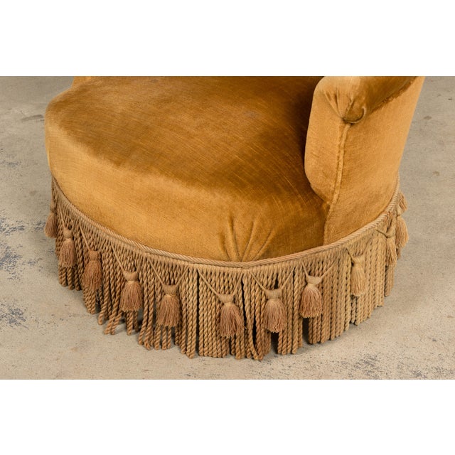 19th Century French Napoleon III Armchairs W/ Golden Ochre Mohair - A Pair For Sale - Image 12 of 18