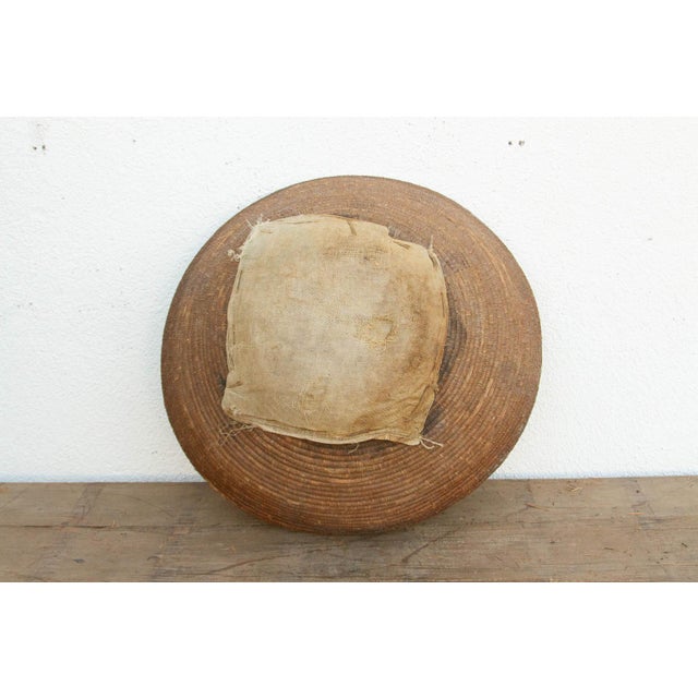 Wood Large 25" Dm Nomadic Basket With Center Patch For Sale - Image 7 of 8