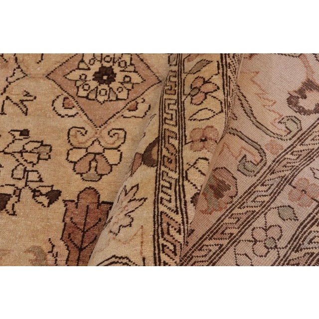 Textile Classic Ziegler Tan Brown Hand-Knotted Wool Rug - 13'11'' X 17'11'' For Sale - Image 7 of 8