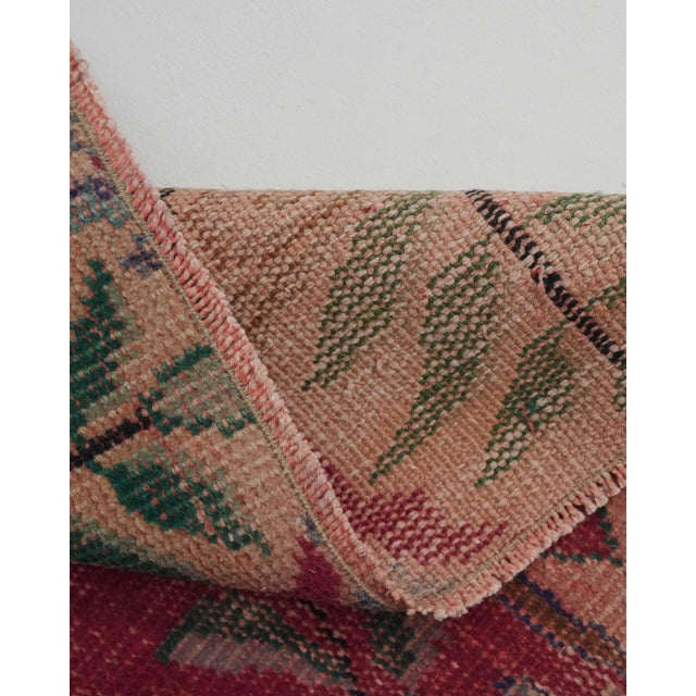1970s Vintage Handmade Wool Cotton Red Area Rug For Sale In San Francisco - Image 6 of 12