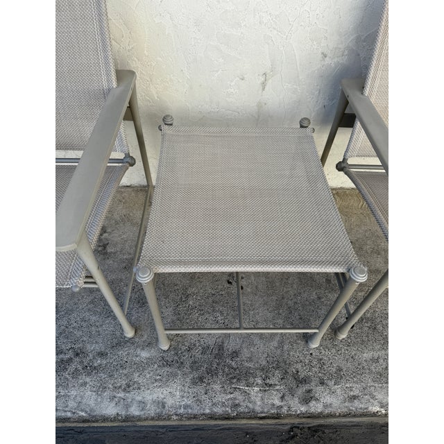 Metal Giati Designs Aprio Collection Outdoor Chairs + Ottoman, Set of Three For Sale - Image 7 of 12