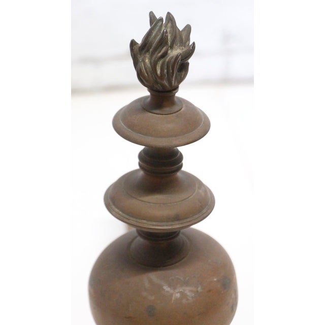 Pair of Ornate French Bronze Figural Chenets Andirons For Sale - Image 4 of 8