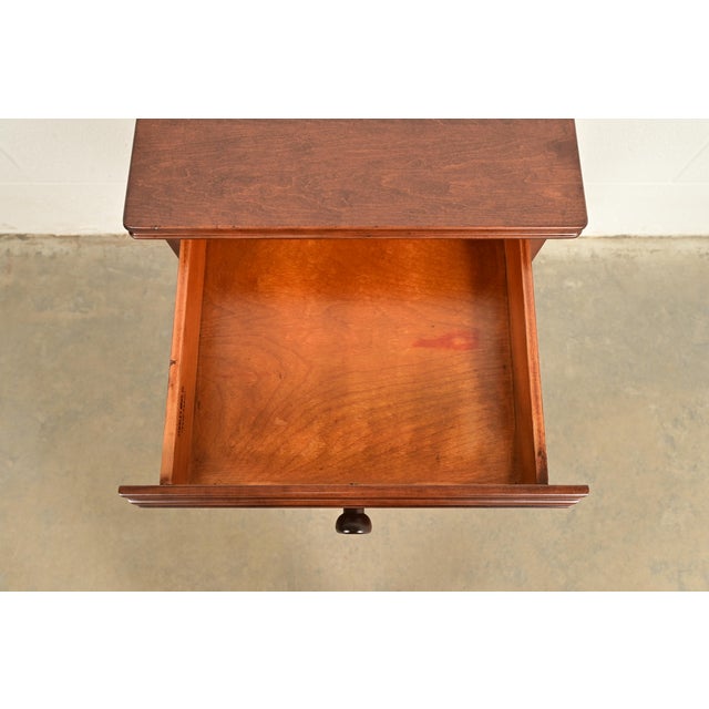 Wood Stickley Brothers Antique Regency Solid Birch Faux Bamboo Nightstand, Newly Refinished For Sale - Image 7 of 18