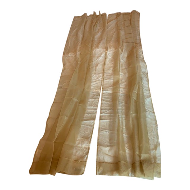 Pair of Restoration Hardware 100% Sheer Silk Drapery Panels For Sale