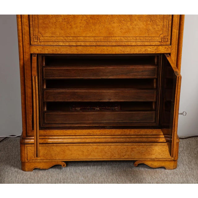19th-Century Walnut Secretaire Abattant For Sale - Image 9 of 12