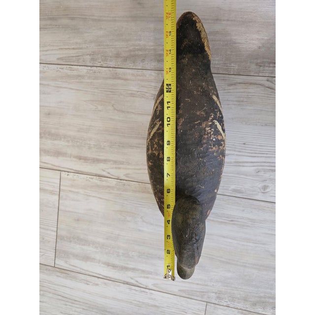 Antique Hand-Stamped "K" Rig Cork & Wood Black Duck Decoy - Early 20th Century Americana For Sale - Image 4 of 12