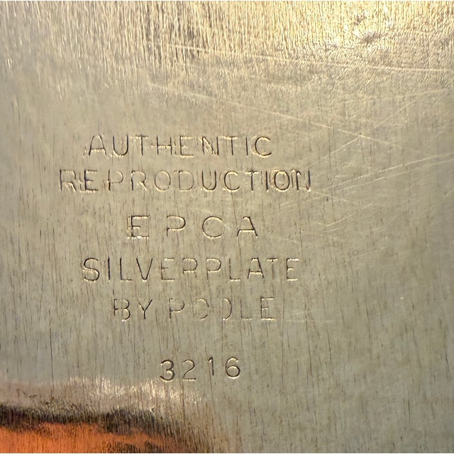 1950s Poole Epca Silverplate Large Round Footed Serving Tray For Sale - Image 9 of 9