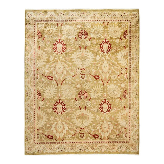 Vintage Traditional Hand Knotted Wool Area Rug, Olive - 7'10" X 10'1" For Sale - Image 9 of 9