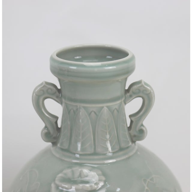 Mid 20th Century A Pair of 20th Century Celadon Vases For Sale - Image 5 of 8