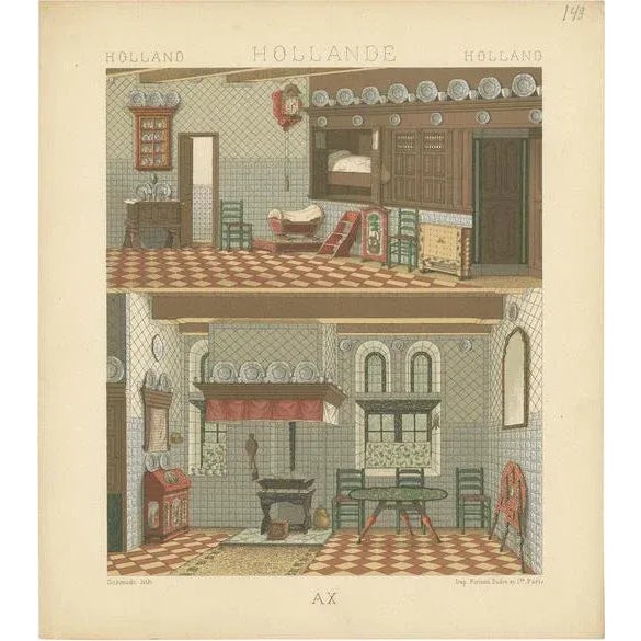 Racinet, Holland Interior, 1880, Paper For Sale - Image 5 of 5