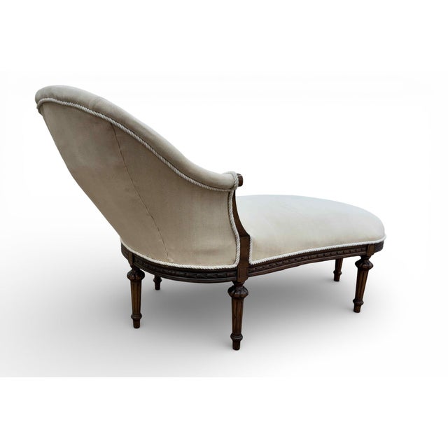 Cream Antique French Louis XVI Chaise Lounge For Sale - Image 8 of 17