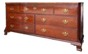 Baker Furniture Company Grand Rapids Chippendale Georgian 72” Credenza or Long Dresser Vintage Late 20th Century