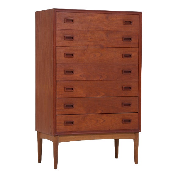 Vintage Teak Tallboy Chest of Drawers For Sale