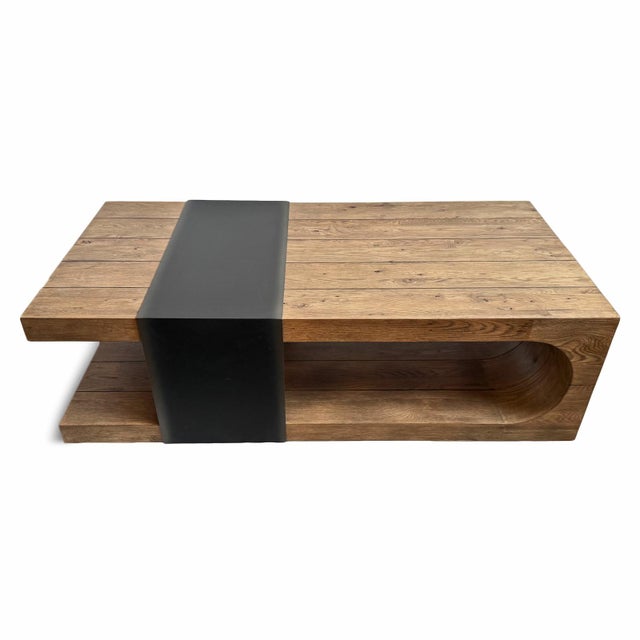 Tan Retro Steel Tie Coffee Table For Sale - Image 8 of 13
