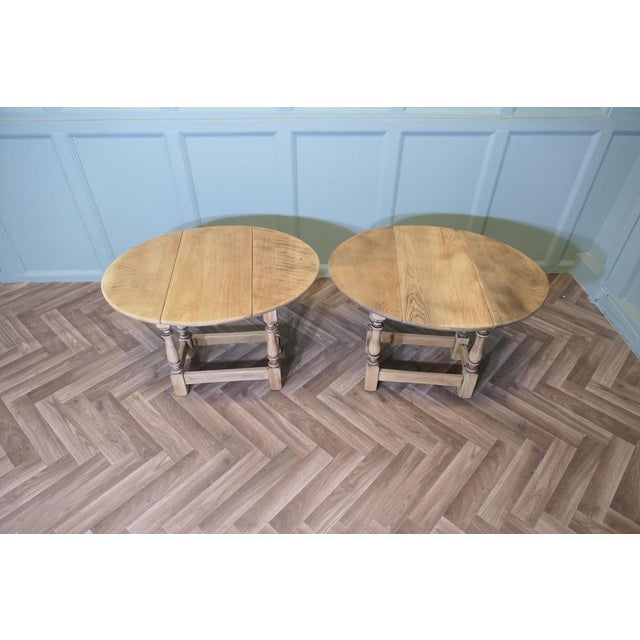 Vintage Oak Side Tables, 1930, Set of 2 For Sale - Image 9 of 10