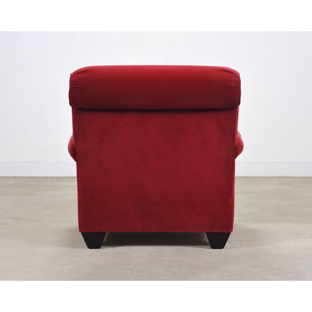 Ralph Lauren London Club Lounge Chair in Italian Red Velvet For Sale - Image 17 of 18