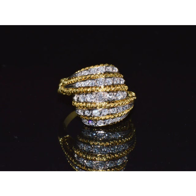 Vintage Natural .60Cts VS G Diamond 18K Solid Gold 2 Tone Dome Cocktail Ring, size 7 For Sale - Image 10 of 11