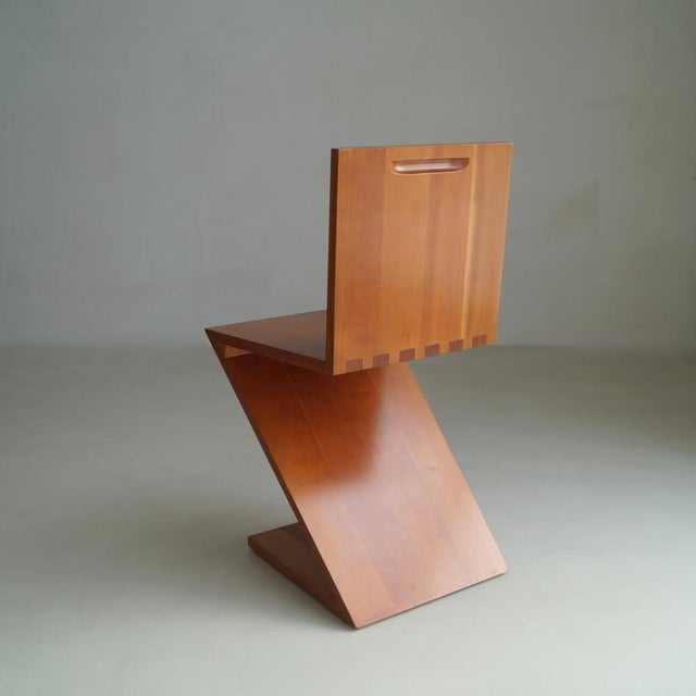 Vintage Zig Zag Chair by Gerrit Thomas Rietveld for Cassina, 1990s For Sale - Image 9 of 18