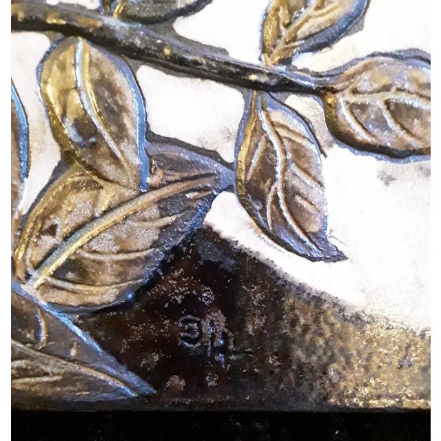 Vintage Ceramic Mural Plate with Rose Motif, 1980s, in Very Good conditions. Designed 1980 to 1989