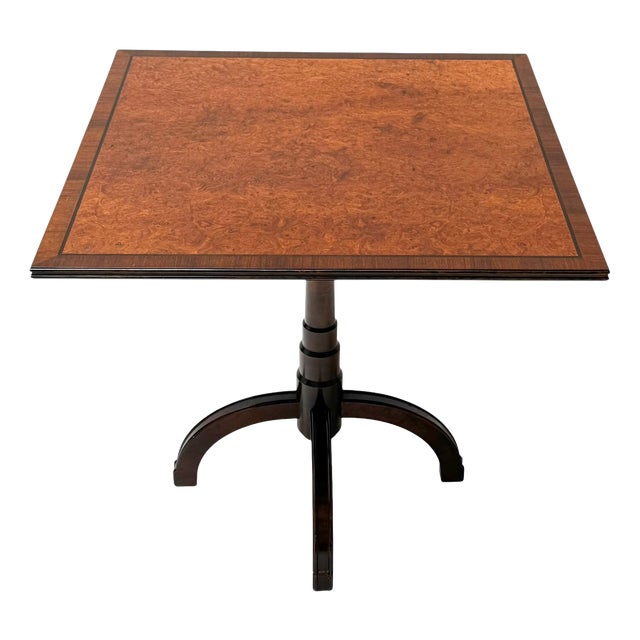 Art Deco Swedish Tilt-Top Table in Walnut and Burl, 1930s For Sale