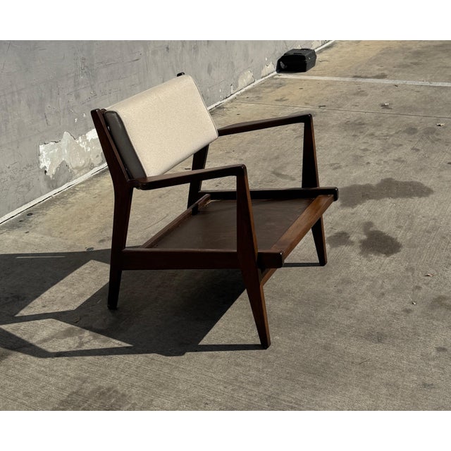 Brown Jens Risom Design Within Reach Walnut Lounge Chair For Sale - Image 8 of 9