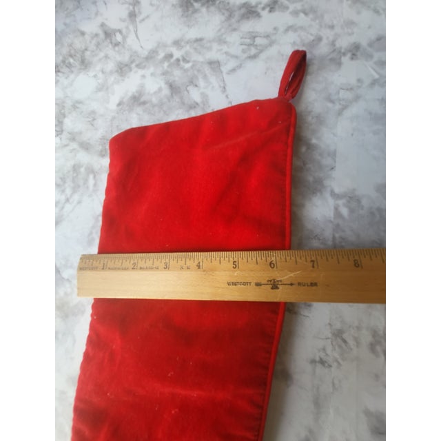 Textile Vintage Wool Needlepoint Christmas Stocking Santa For Sale - Image 7 of 7