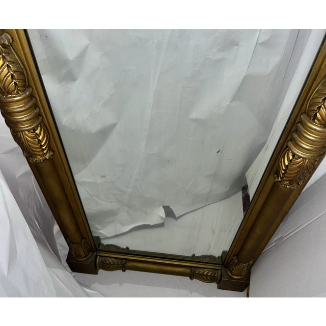 Gold Vintage Large Vertical Gilt Mirror From Upstate New York For Sale - Image 8 of 11