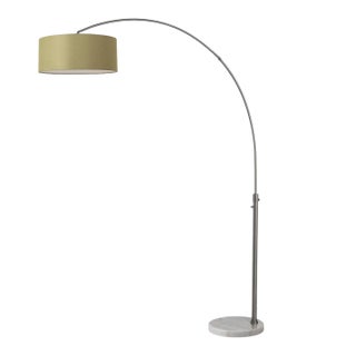 1960s 92" Mid Century Modern Float Floor Lamp With Avocado Fabric Shade For Sale
