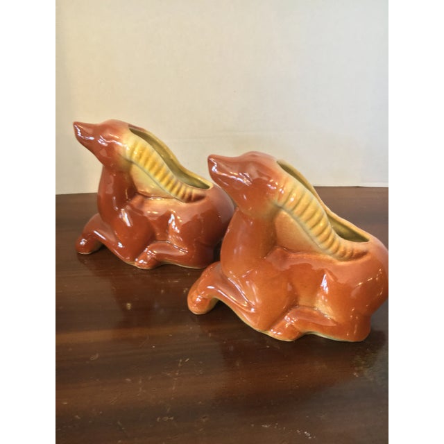 Pottery Craft USA 1960s Mid Century Usa Pottery Gazelle Planter Vases - a Pair For Sale - Image 4 of 10