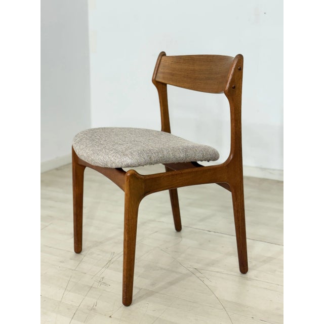 Beige Teak Dining Chairs, Set of 4 For Sale - Image 8 of 12