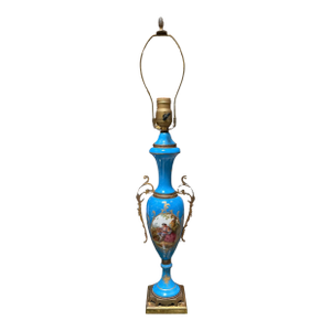 Antique Sevres Blue Scenic Porcelain Urn Now Table Lamp