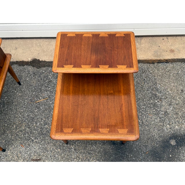 1960s Pair of Mid-Century End Tables by Andre Bus for Lane Acclaim 2-Tier For Sale - Image 5 of 12