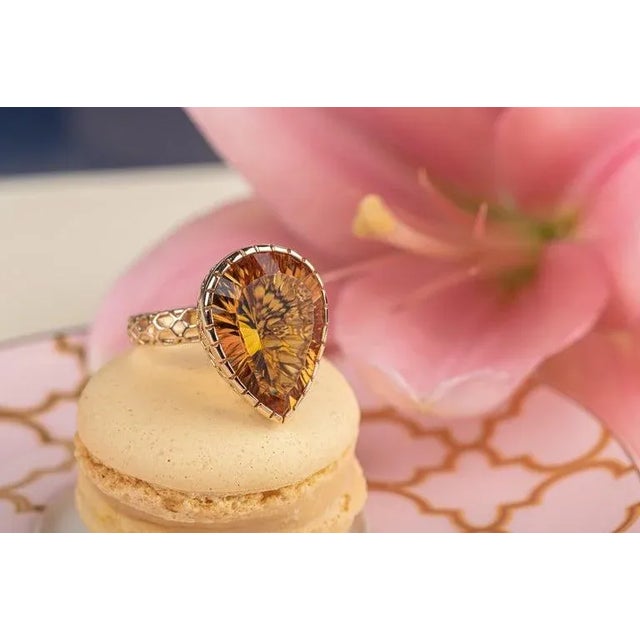 Citrine Cocktail Ring in 14K Gold is a perfect statement jewelry to match with every outfit of your wardrobe. It's just a...