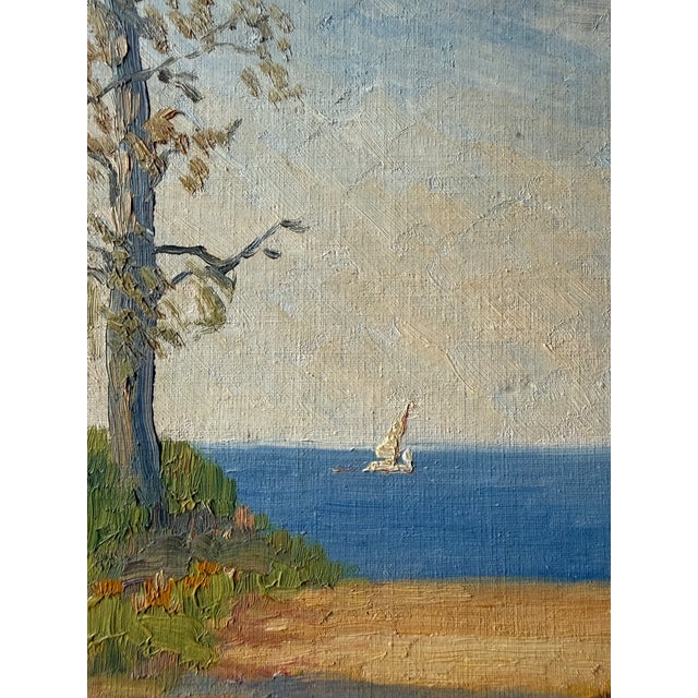 Impressionist Sailboat Oil Painting Circa 1920-1940 For Sale - Image 11 of 11