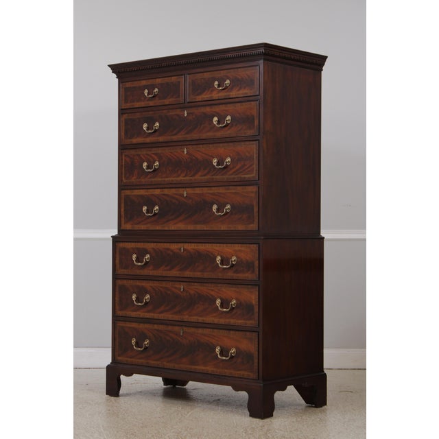 Traditional Henkel Harris Nancy Whit Inlaid Mahogany Chest For Sale - Image 3 of 16