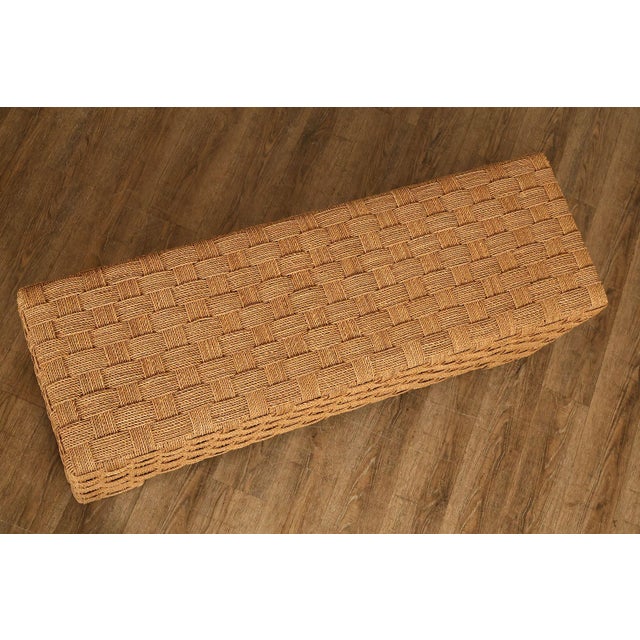 Lane Furniture Woven Rope Bench For Sale - Image 9 of 18
