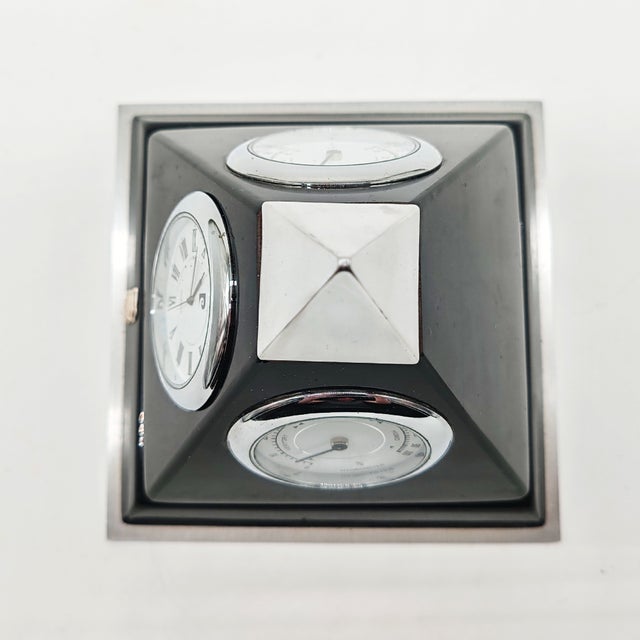 Black Black Pyramide Table Clock by Gianfranco Ferrè, Italy, 1970s For Sale - Image 8 of 10