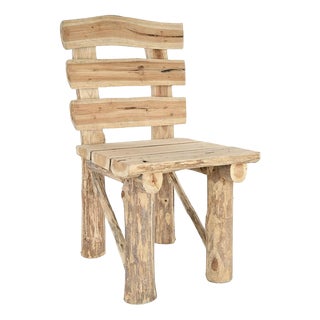 Rustic Wooden Log Chair For Sale