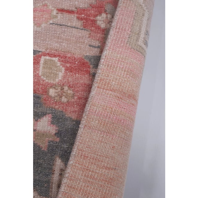 1960s Vintage Turkish Oushak Extra Long and Wide Runner - Stair Tread For Sale - Image 11 of 13