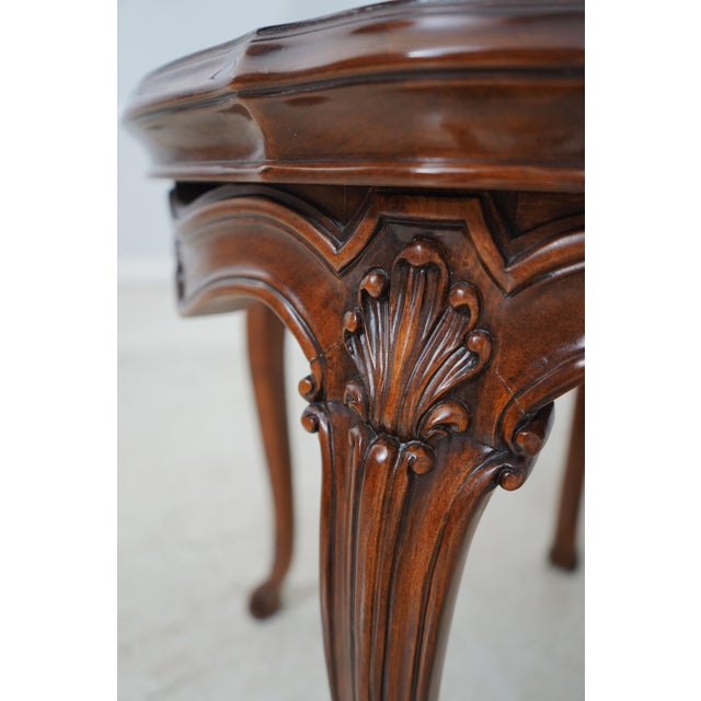 Karges French Walnut Round Lamp Table For Sale - Image 9 of 12