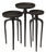Franco Round Metal Set of 3 Scatter Tables, Black For Sale