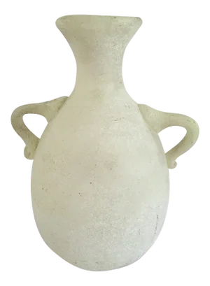 1970s Murano Glass Pale Green Scavo Vase