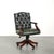 Chesterfield English Height Adjustable Green Cowhide Leather Office Chair with Swivel and Tilt Function For Sale - Image 13 of 13