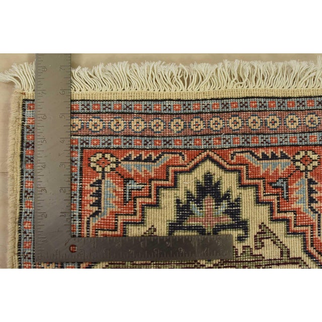 2000 - 2009 Meshkin Rug 1’5” X 2′ Ivory Wool Vintage Tribal Hand-Knotted Oriental Carpet For Sale - Image 5 of 5