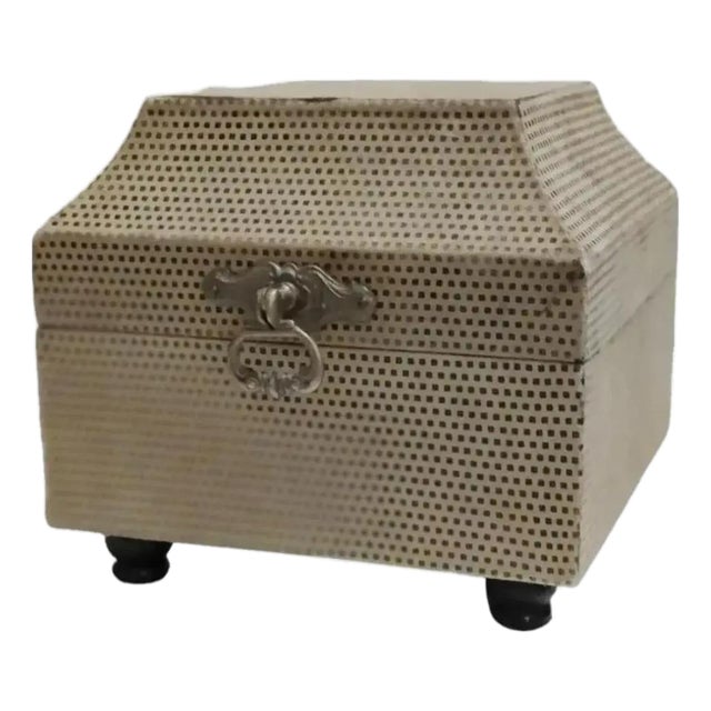 1990s Sarreid Ltd. Decorative Suede Hinged Box Made Exclusively for Neiman Marcus For Sale