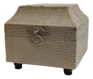 1990s Sarreid Ltd. Decorative Suede Hinged Box Made Exclusively for Neiman Marcus