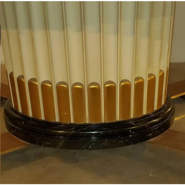 Wood Vintage 1950s Attributed to Paul Frankl Empire Faux Marbling Dining Table For Sale - Image 7 of 13